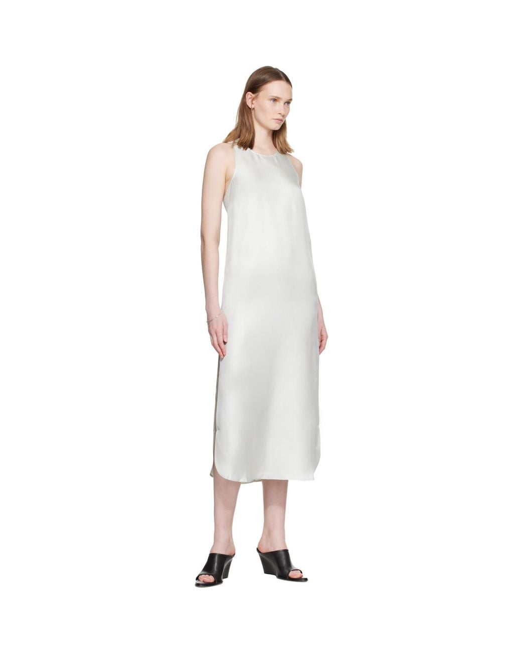 Loulou de Saison White Paloma Silk Maxi Dress