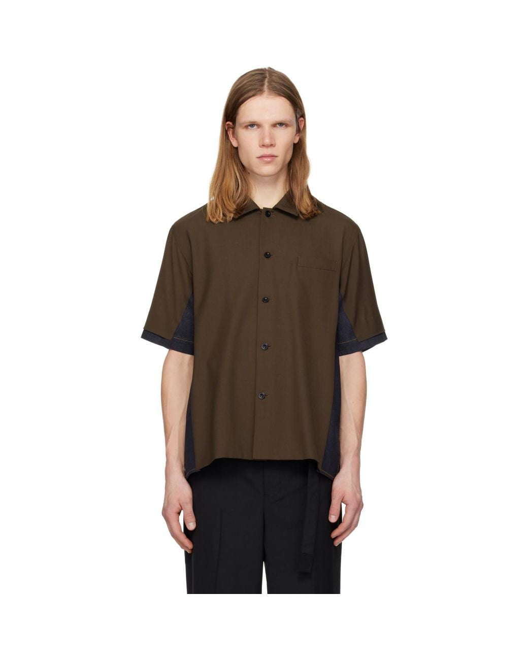 Sacai Black Suiting Denim Shirt for men