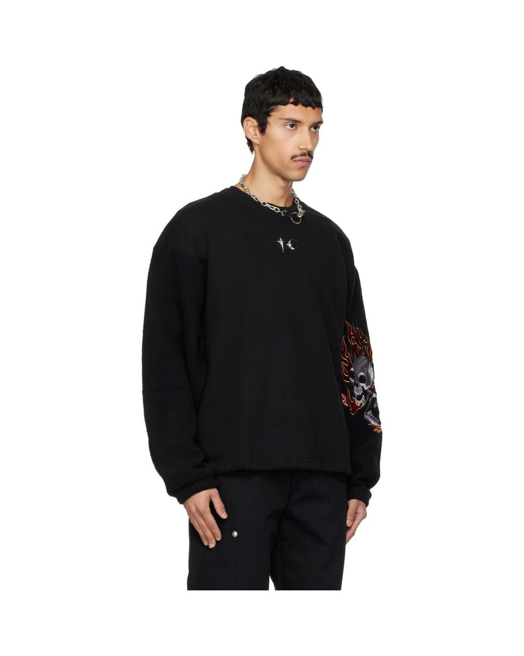 THUG CLUB Black Tc Two Face Sweatshirt for men