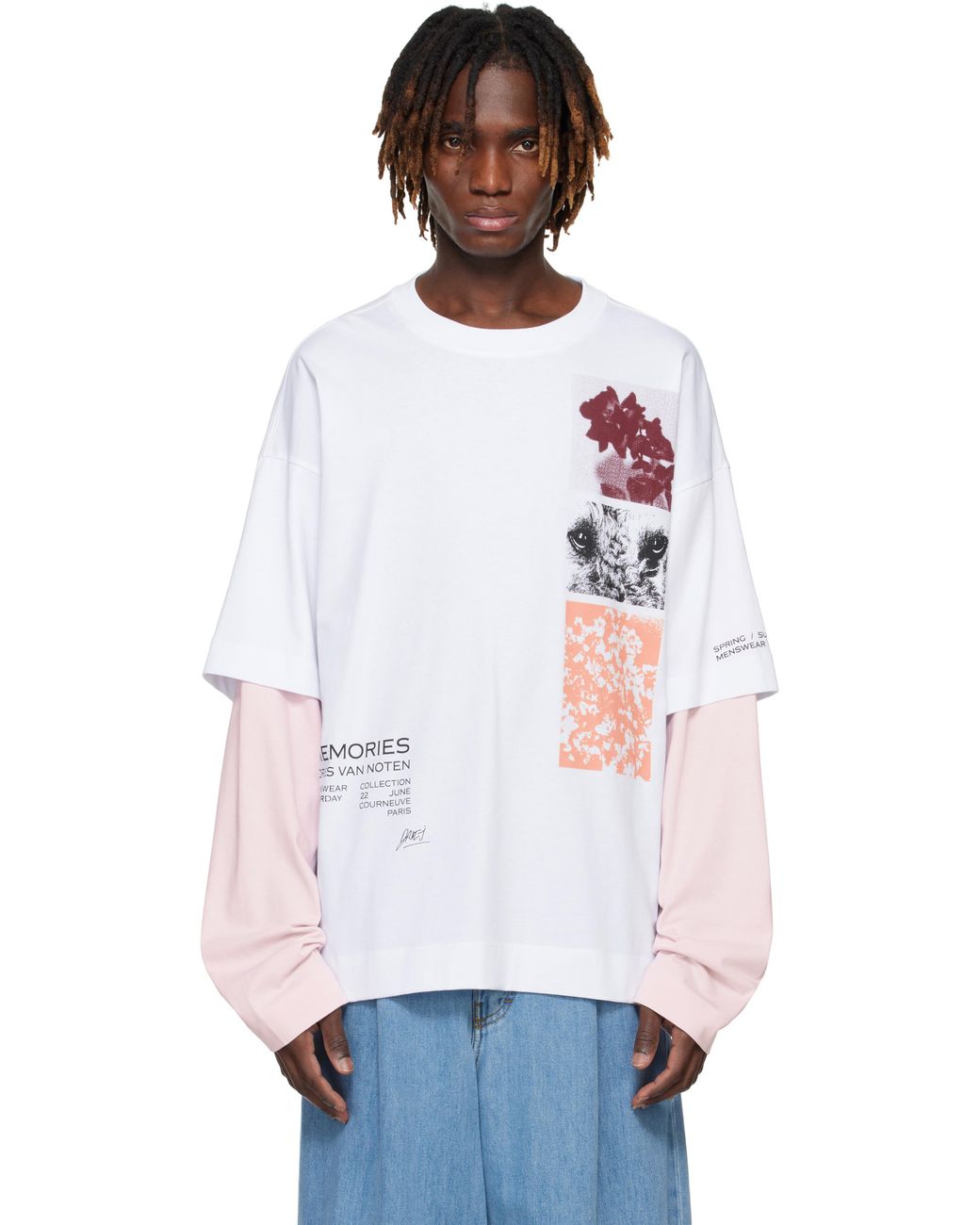 【関税込み】Dries Van Noten ホワイト Show Tシャツ Dries Van Noten Long Sleeve Show T-Shirt in White for Men