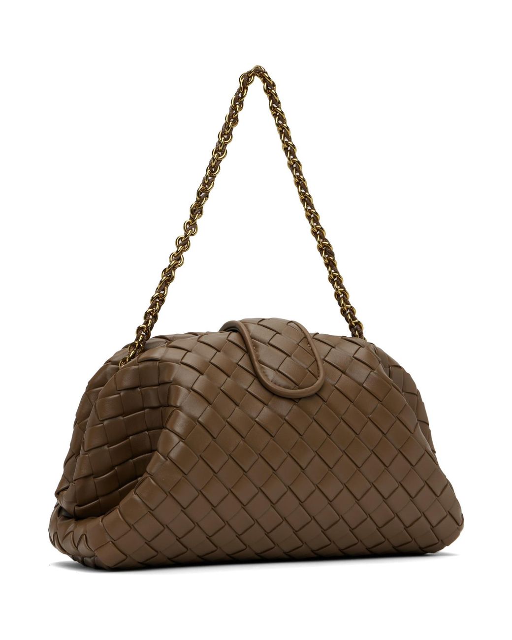 Bottega Veneta Brown Khaki Lauren 1980 Medium Clutch Bag