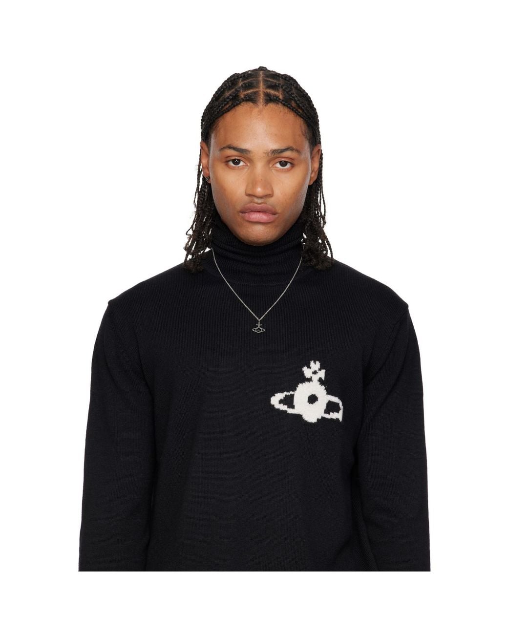 Vivienne Westwood Black Man London Orb Single Stud Earring for men