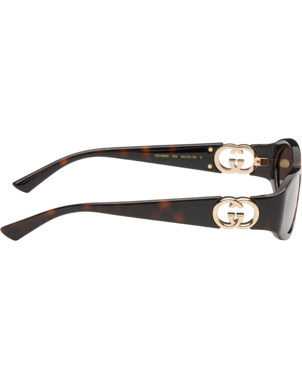 Gucci Brown Oval Frame Sunglasses