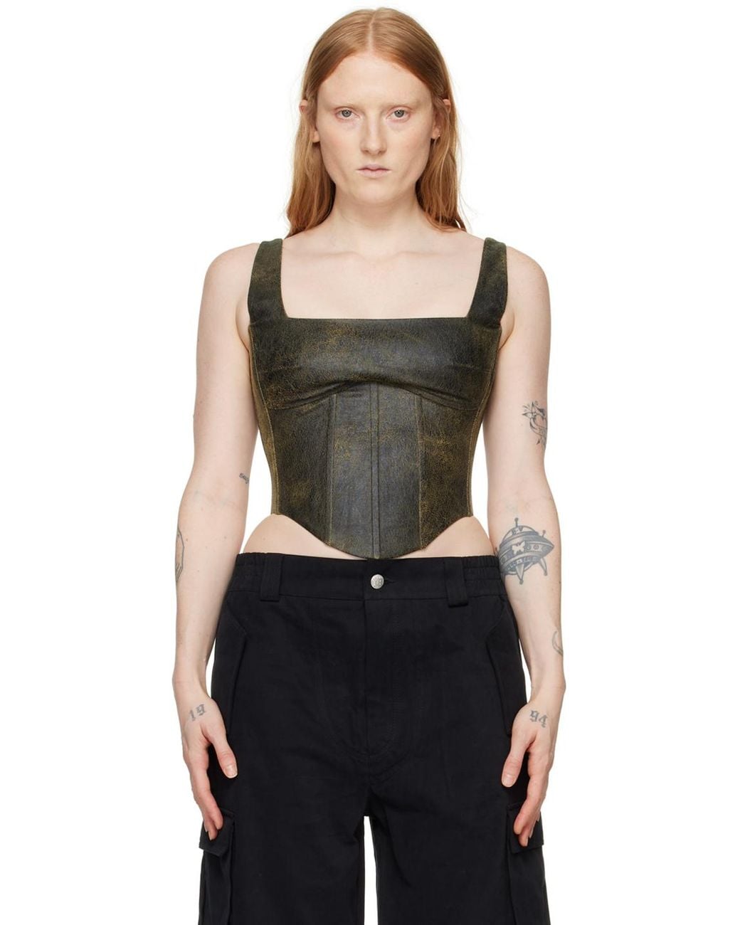 MISBHV Ssense Exclusive Faux-Leather Tank Top in Black | Lyst