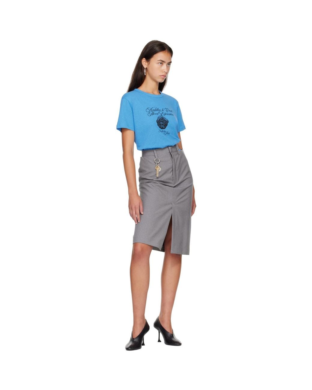 Acne Blue Graphic Jersey T-Shirt