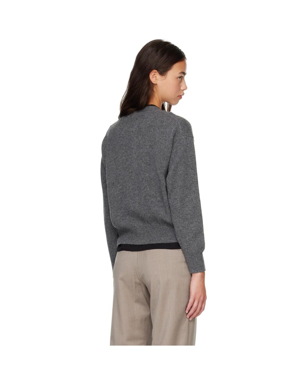 &Daughter Gray Ada Crewneck Cardigan