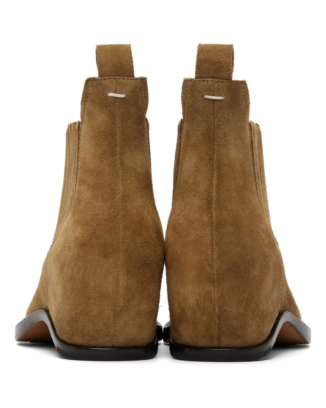 Maison Margiela Brown Tan Heel-Less Western Chelsea Boots