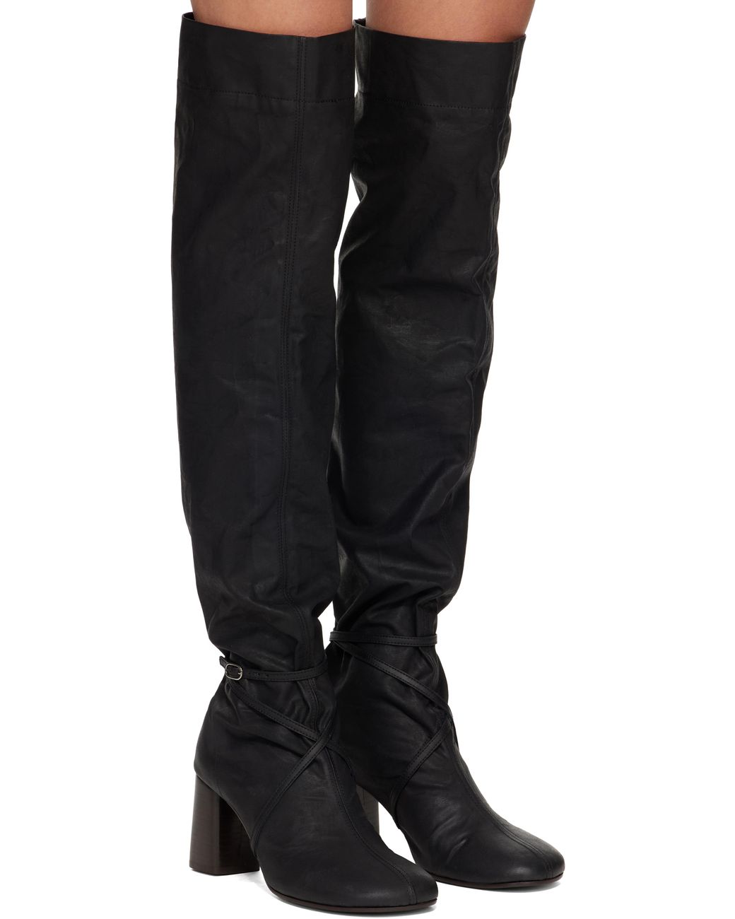 Lemaire Black Knotted Anatomic 80 Boots