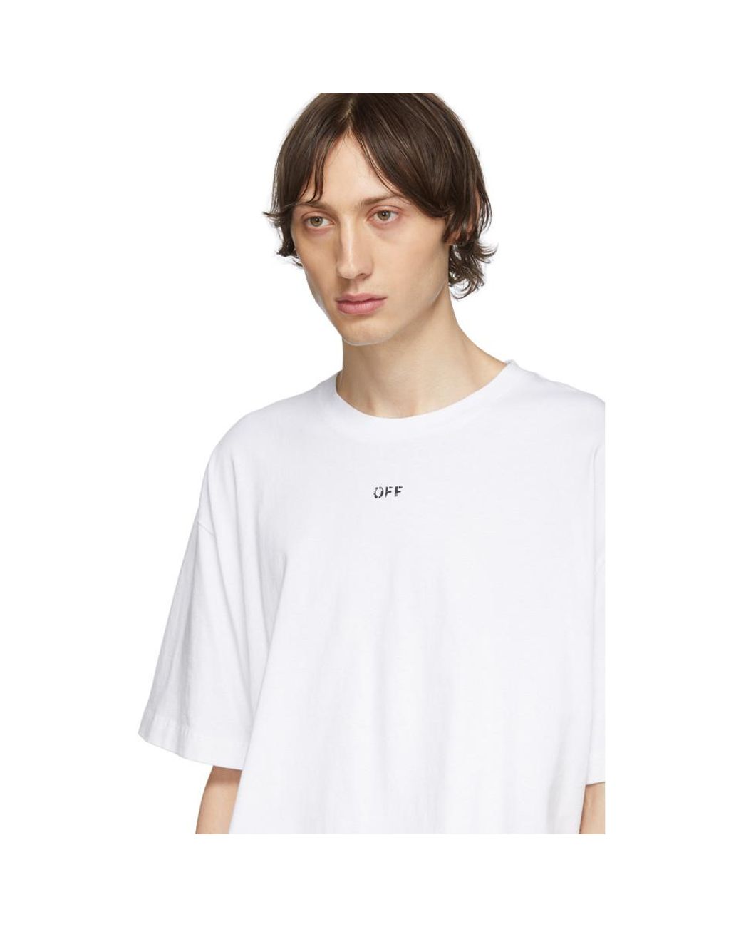 Off-White c/o Virgil Abloh Cotton Ssense Exclusive White Incomplete Spray Paint  T-shirt for Men | Lyst