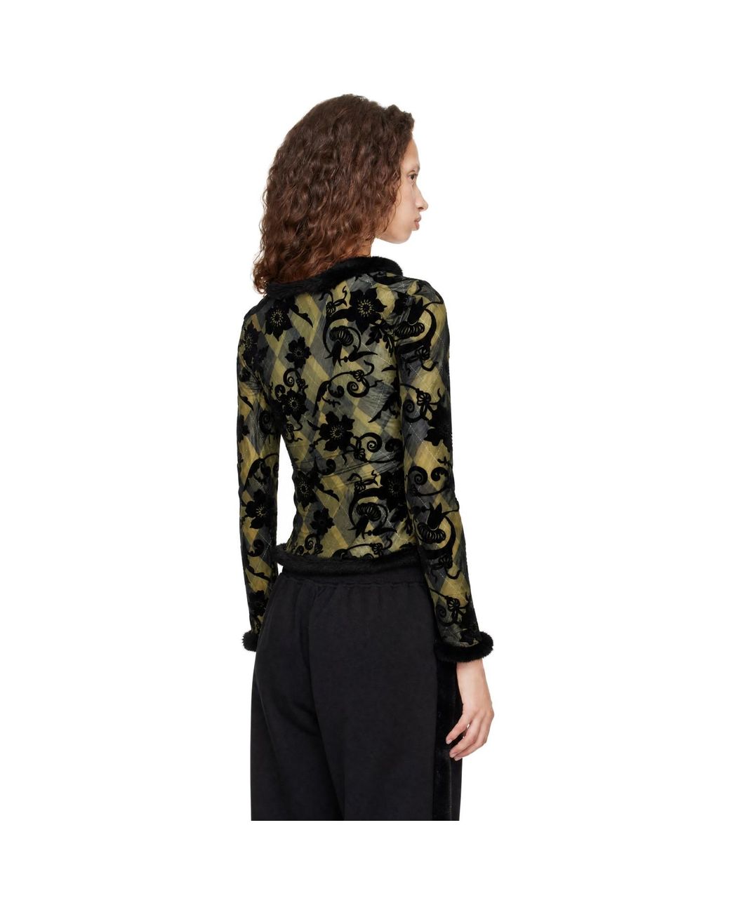 Chopova Lowena Black Dew Sweeper Mesh Blouse