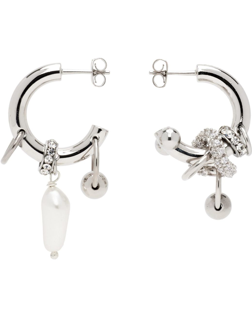 Justine Clenquet White Danielle Earrings for men
