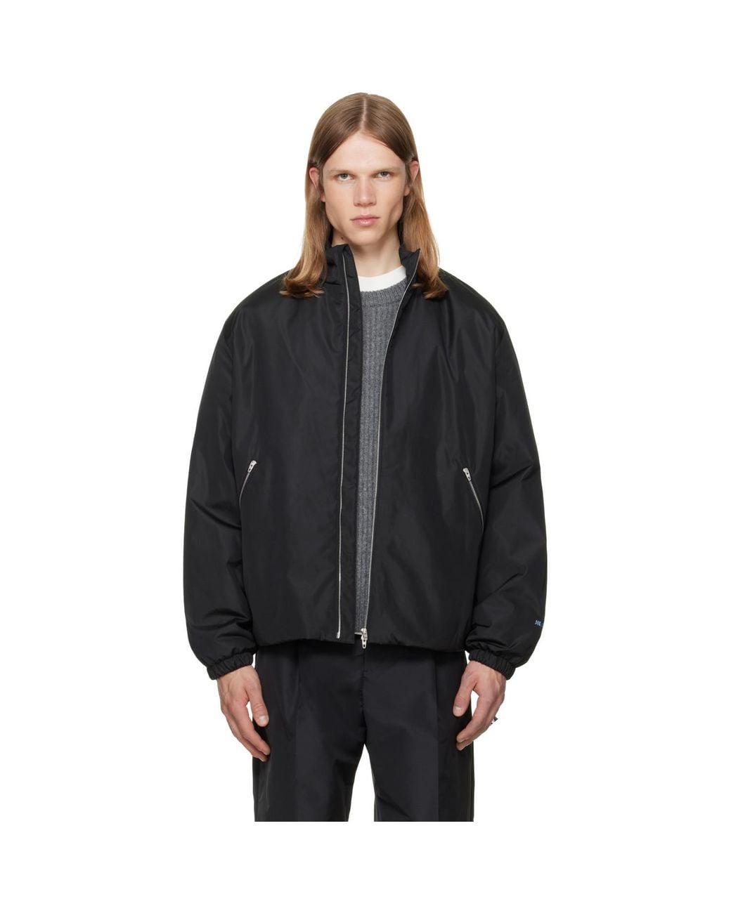 Jil Sander Black Taffeta Padded Blouson Jacket for men