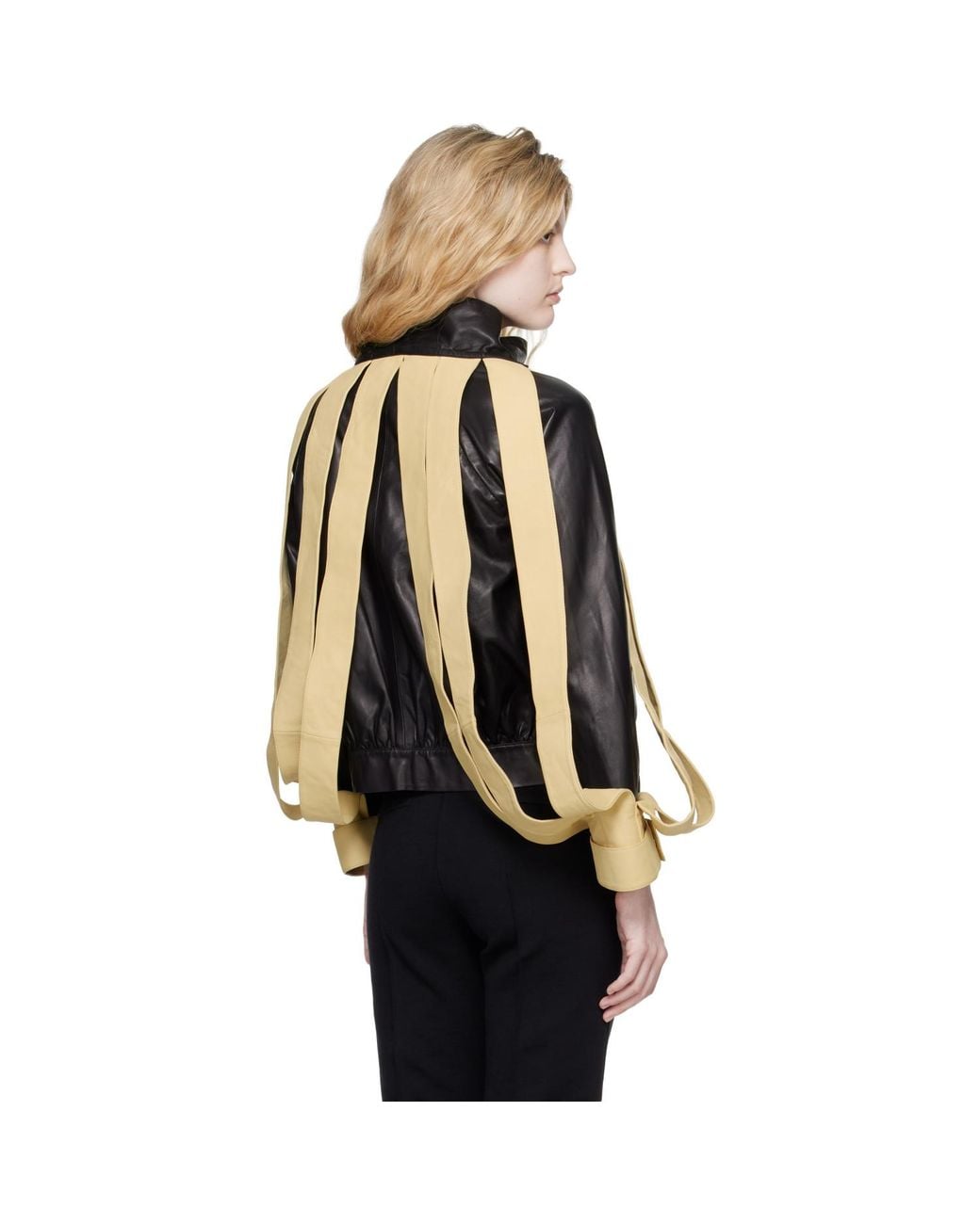 Super Yaya Black Lansquenet Leather Bomber Jacket
