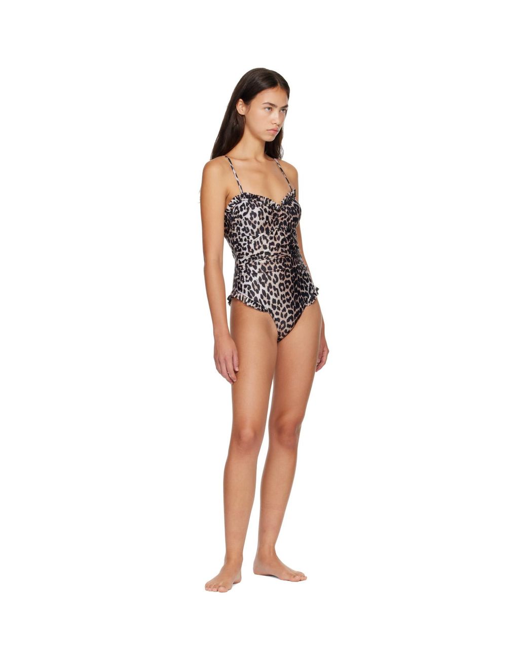 Ganni Multicolor Leopard Swimsuit