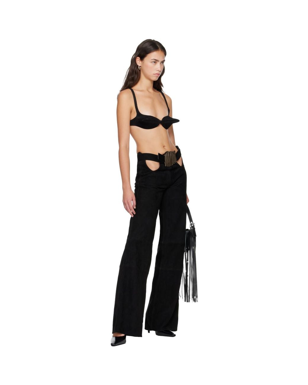 Jean Paul Gaultier Black 'The Conic' Leather Bra