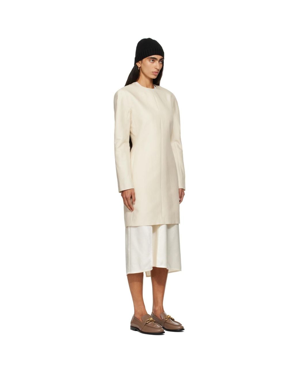 Bottega Veneta White Off- Cotton & Silk Toile Minidress