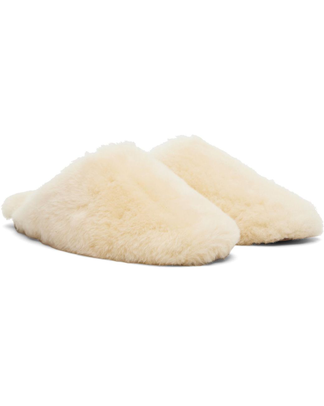 Aeyde Natural Off- Rega Shearling Slippers