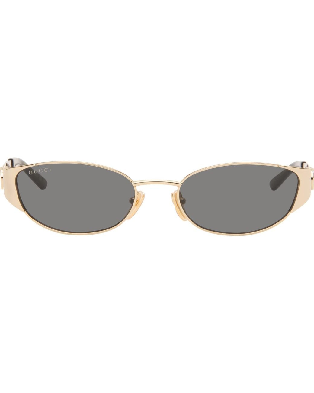 Gucci Gray Oval-Frame Sunglasses