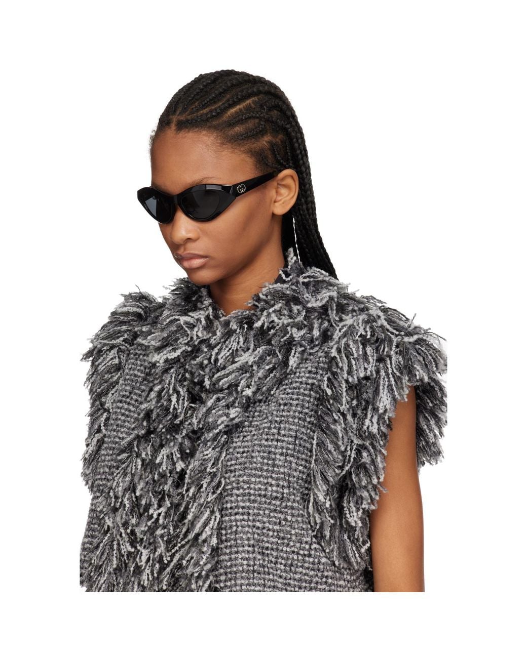 Gucci Gray Directional Sunglasses