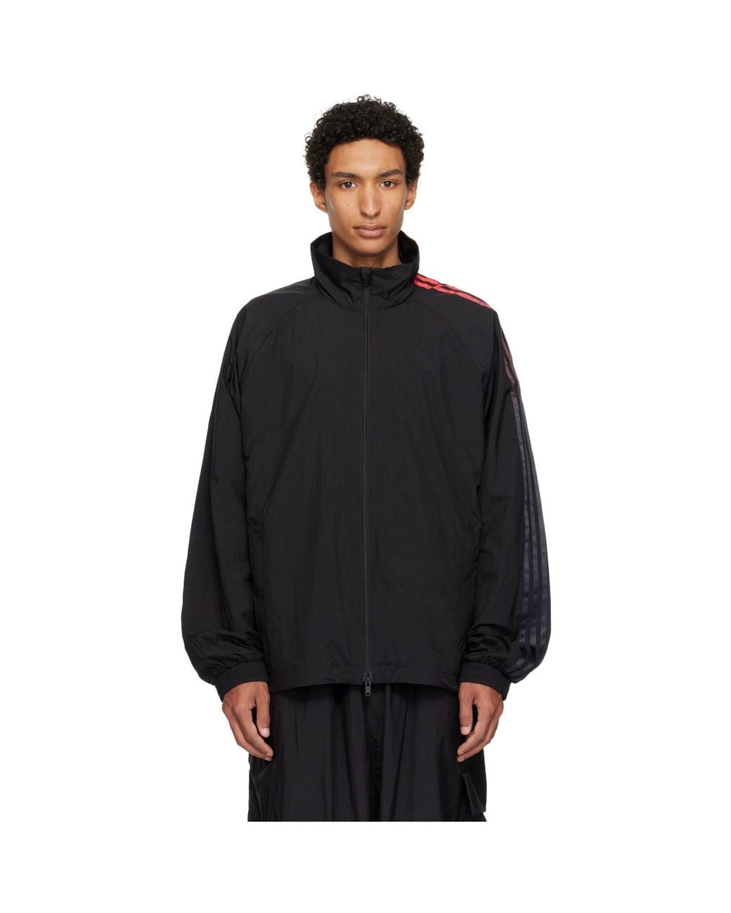Y-3 Black Gradient 3-Stripes Nylon Track Jacket for men