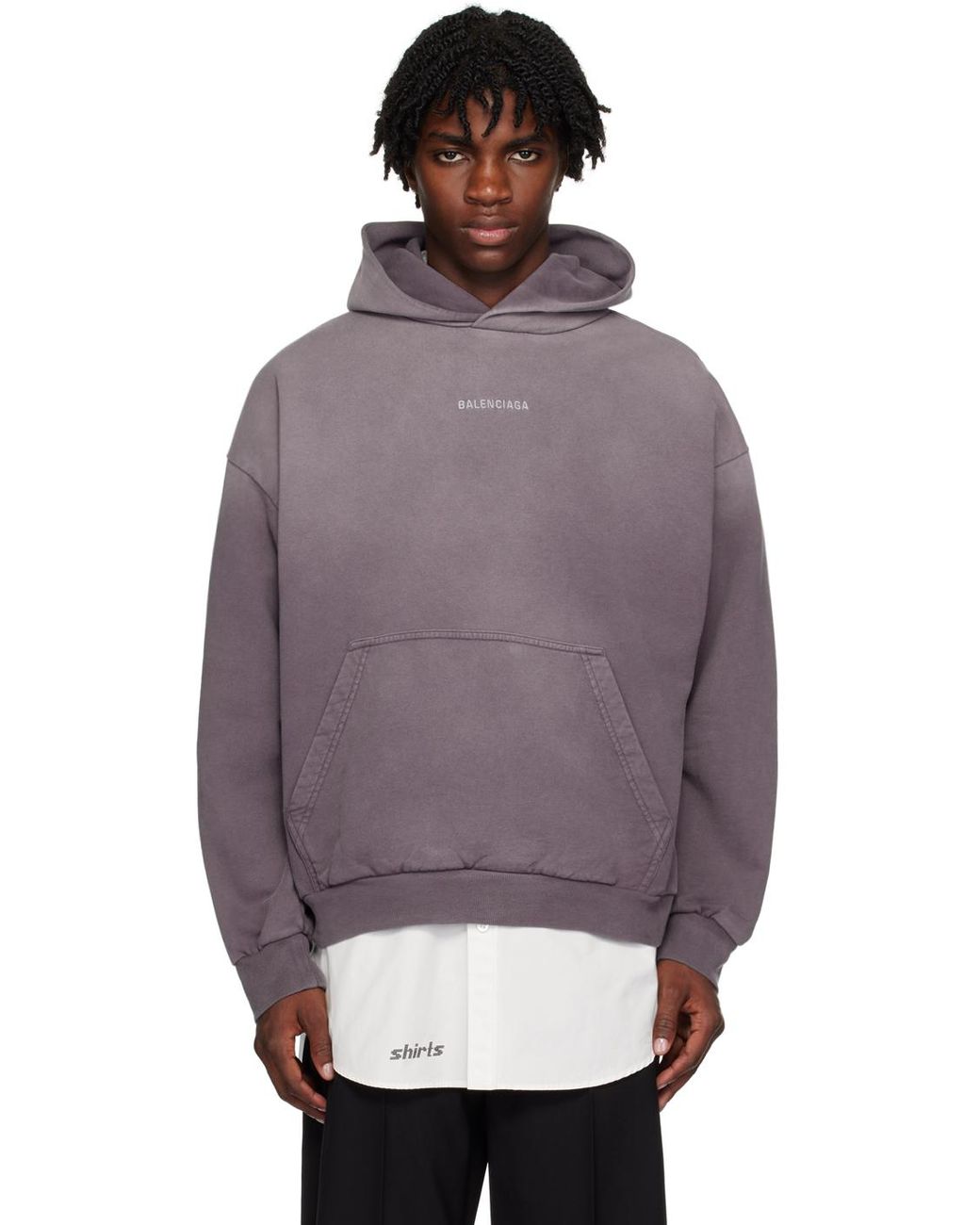 Balenciaga Purple Embroidered Hoodie for Men Lyst UK