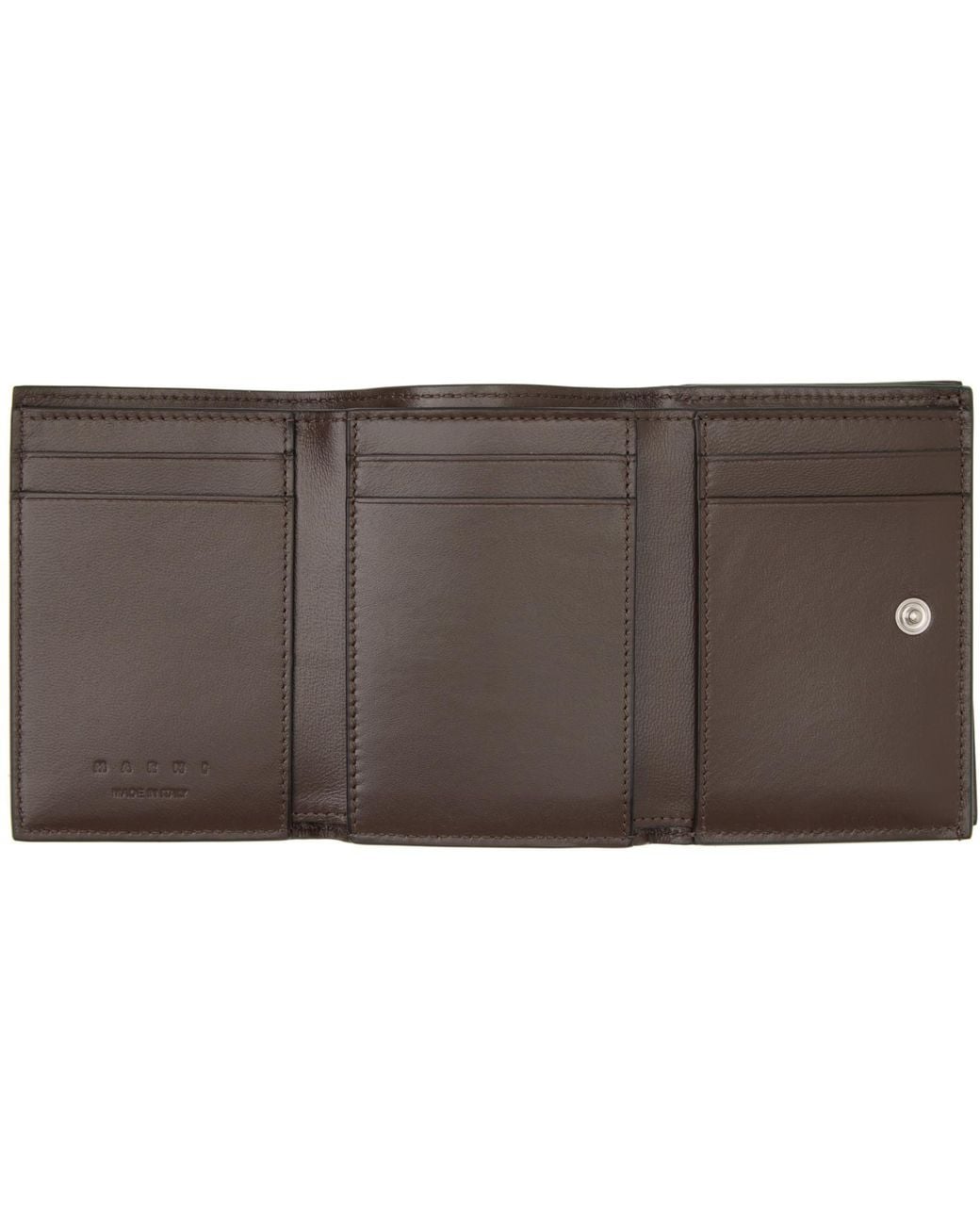 Marni Green Mending' Leather Trifold Wallet for men