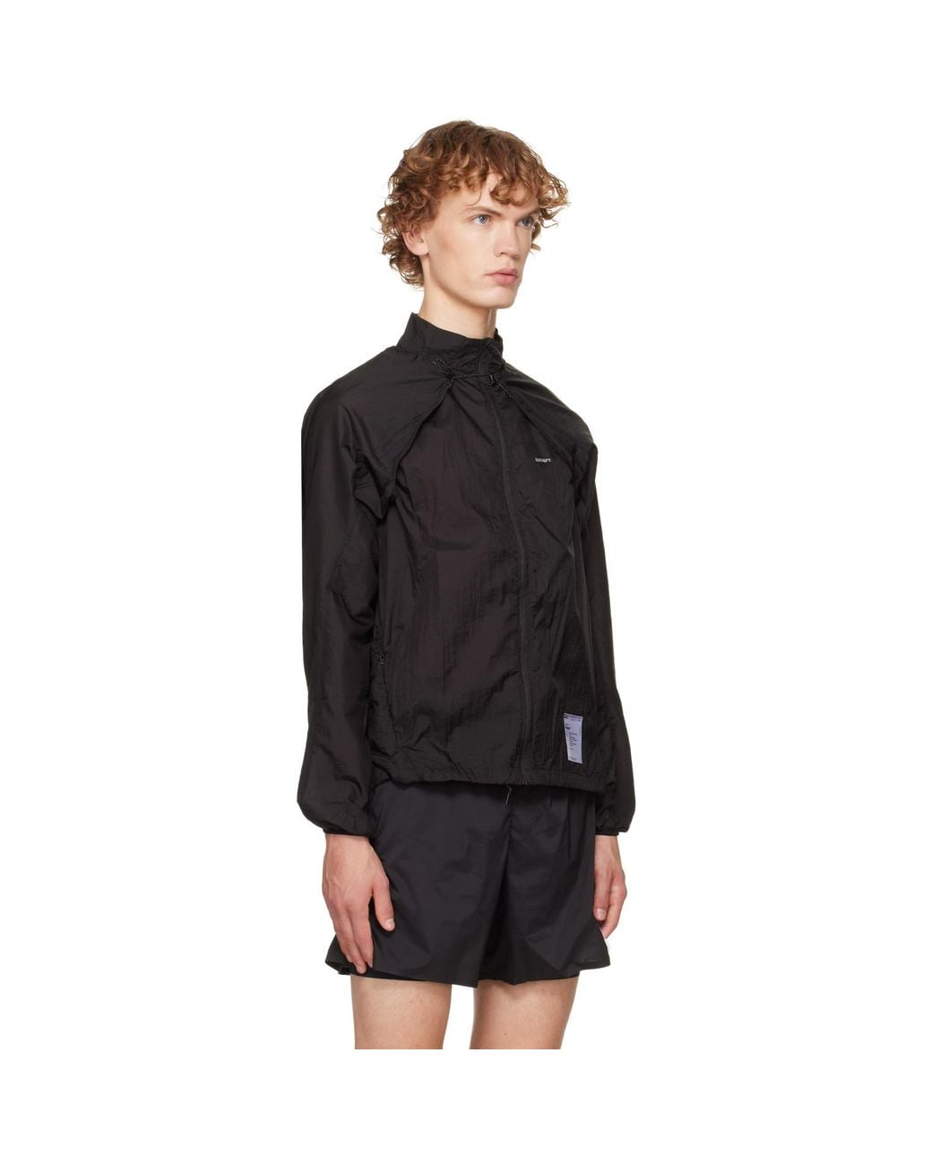 Satisfy Black Rippy Modular Windbreaker Jacket for men