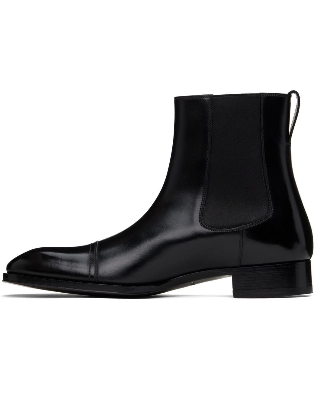Tom Ford Black Leather Elkan Chelsea Boots for men