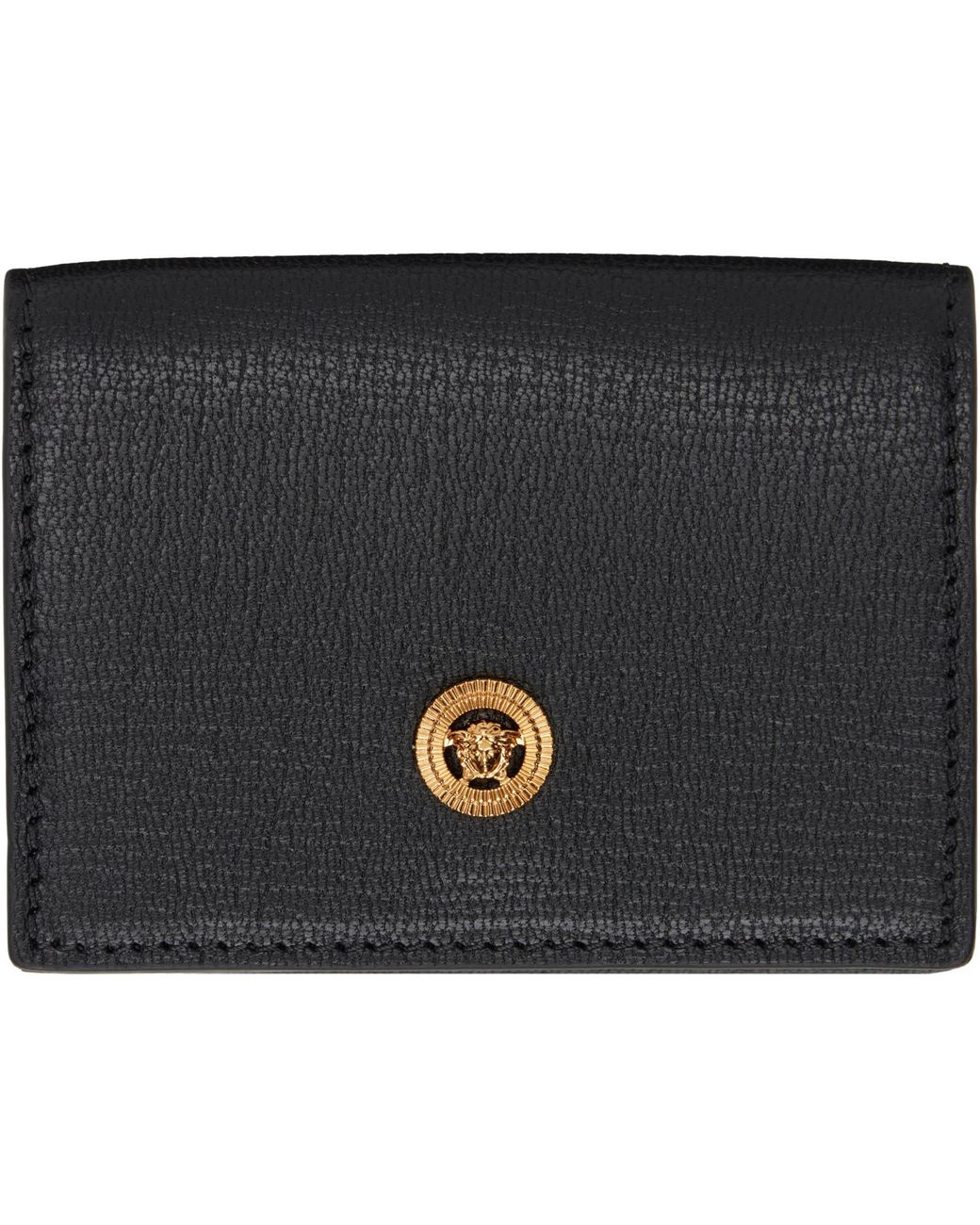 Versace Black Medusa Biggie Trifold Wallet for men