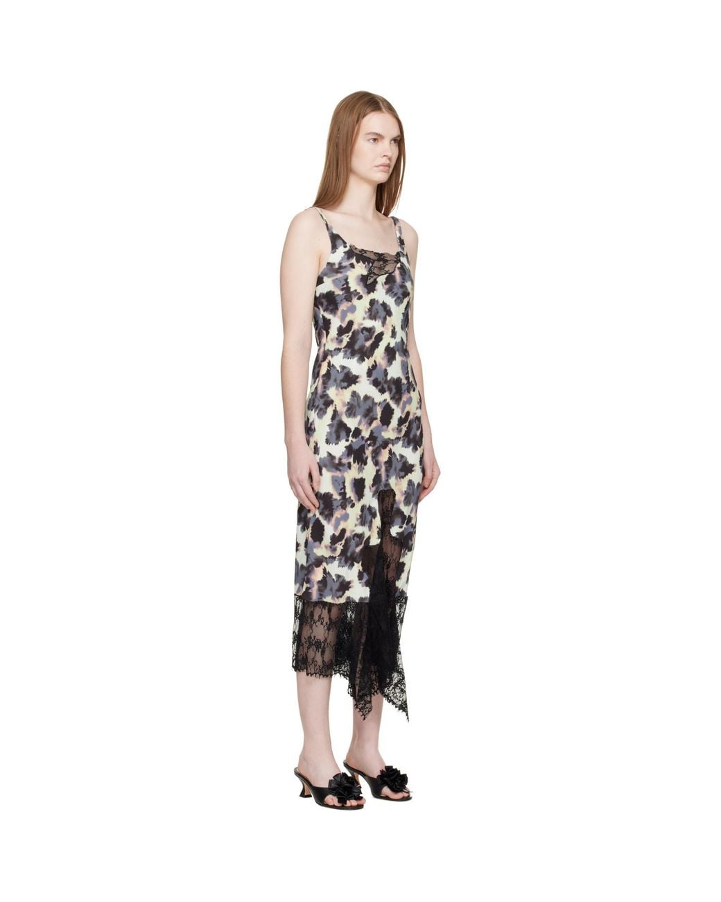 Collina Strada Black Anemone Midi Dress