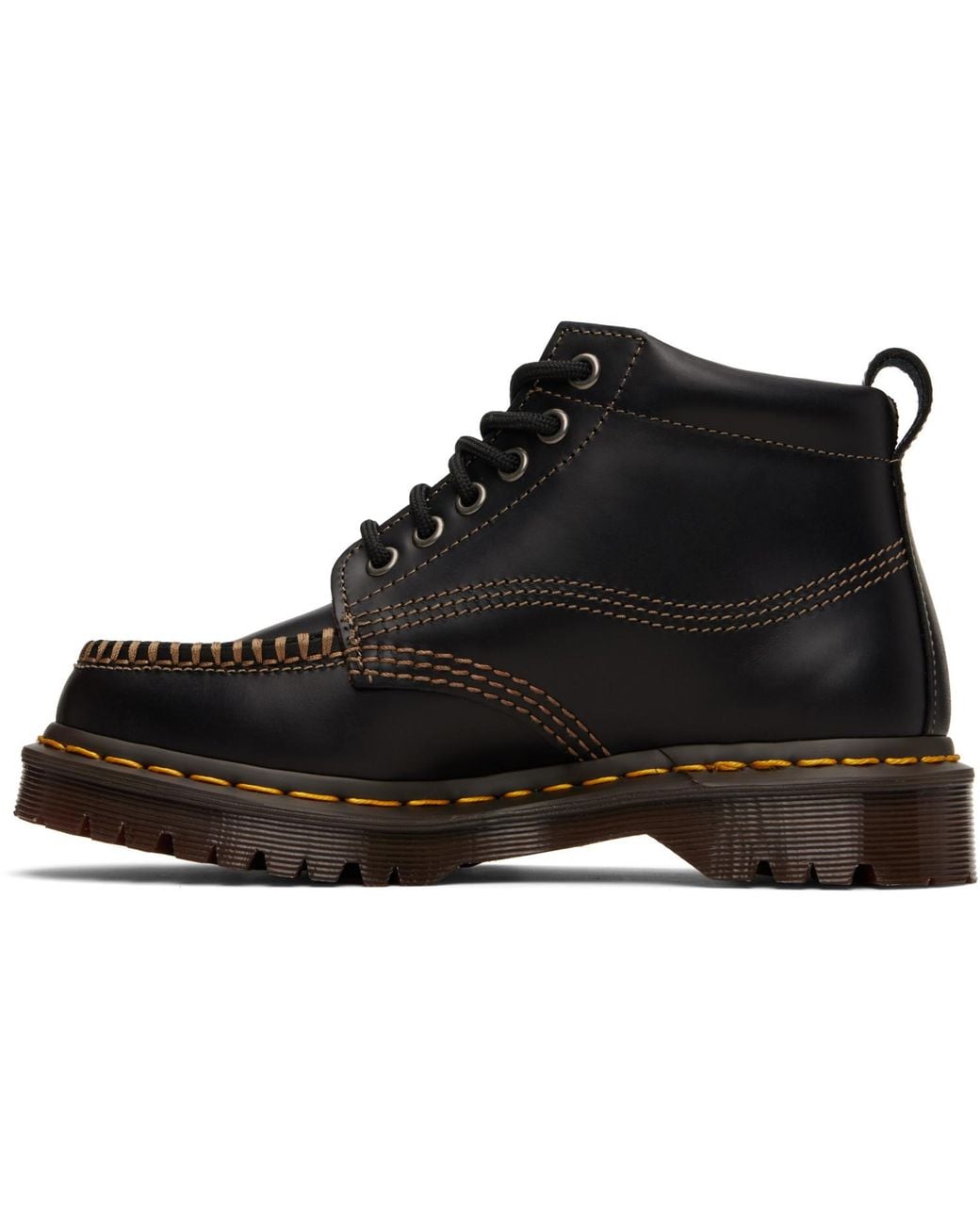 Dr. Martens Black Lowell Chukka Moc Toe Leather Ankle Boots