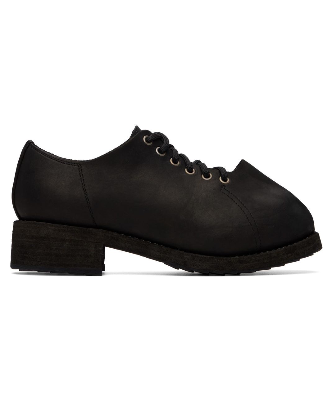 Guidi Black 2091 Leather Rhino Toe Derbys for men