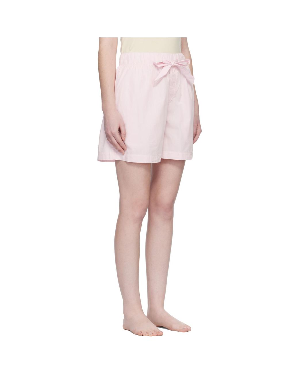 Tekla Pink Poplin Pyjama Shorts
