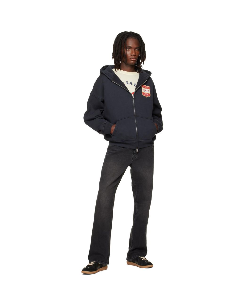 Rhude Blue Filtaro Crest Zip-Up Hoodie for men