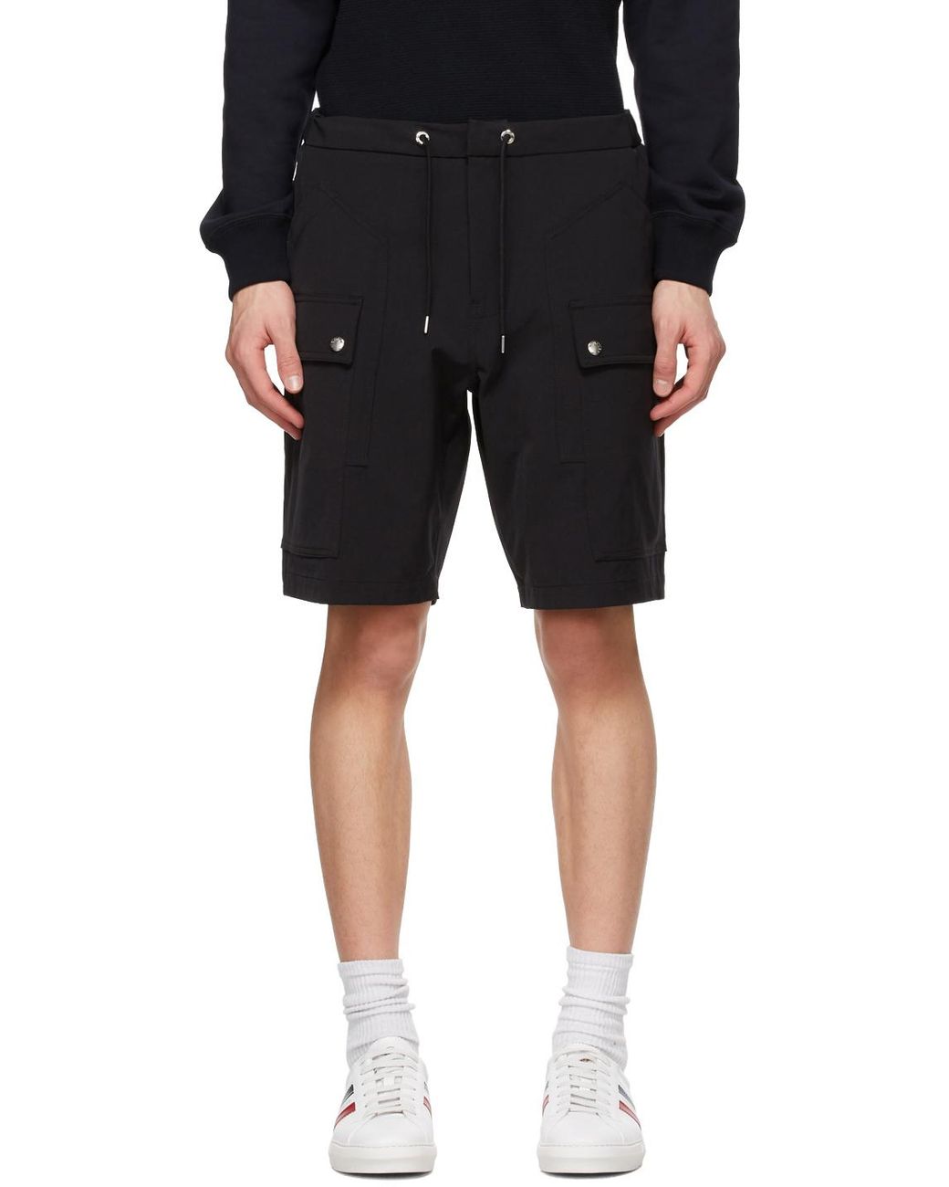 Moncler Synthetic Black Bermuda Shorts for Men - Lyst