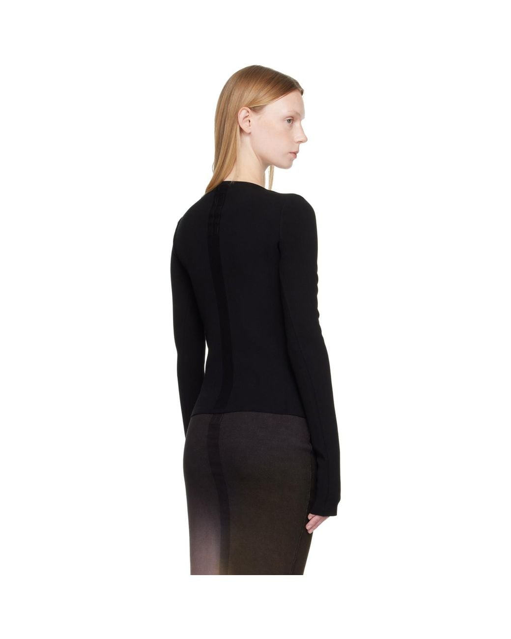 Rick Owens Black Tower Tight Ls T-Shirt
