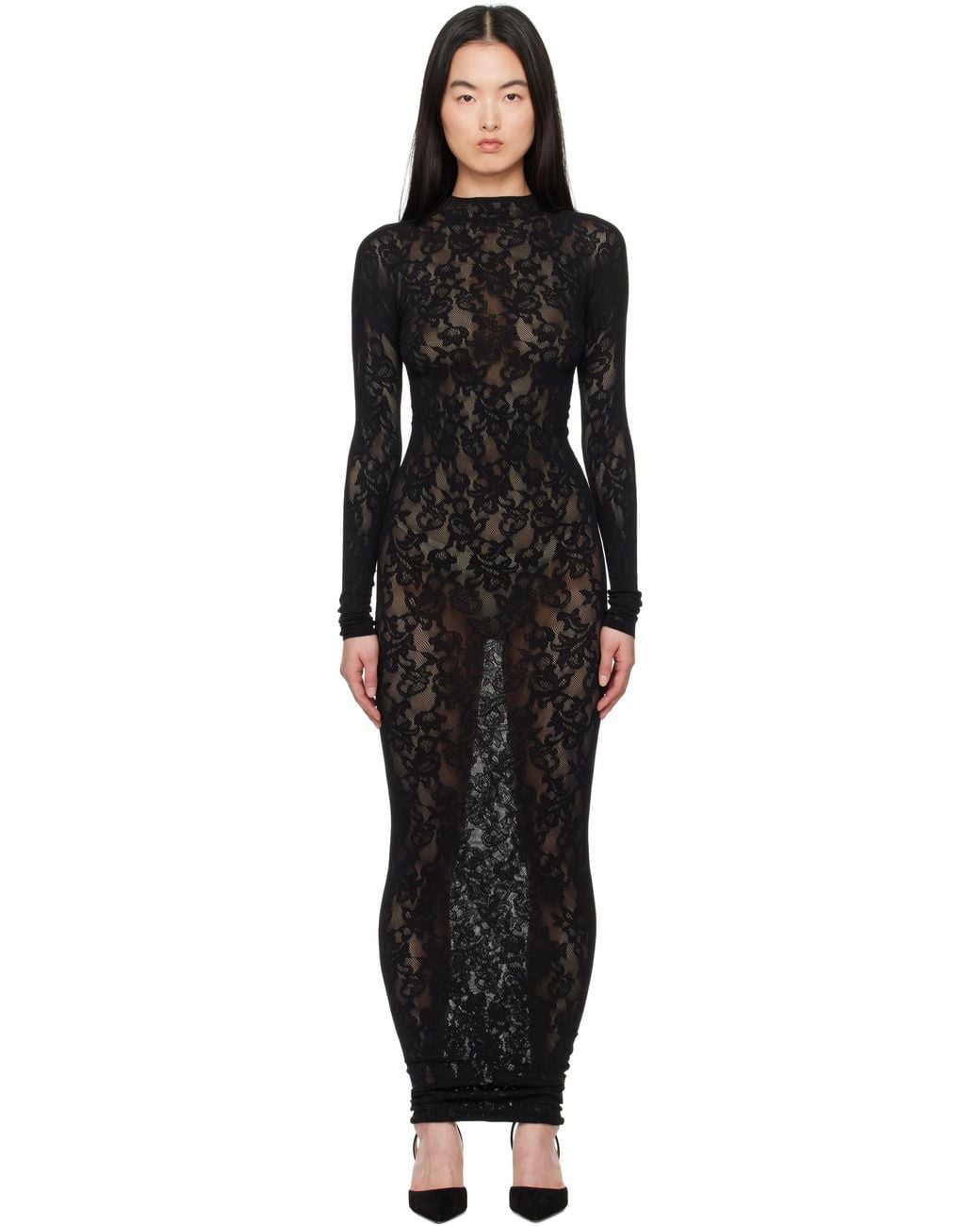 black lace turtleneck dress Skims Knit Maxi in Size:Red - Ladies Small cf-color-grey Long sleeve dress Black Pencil Keyhole Midi timeless dress for weddings
