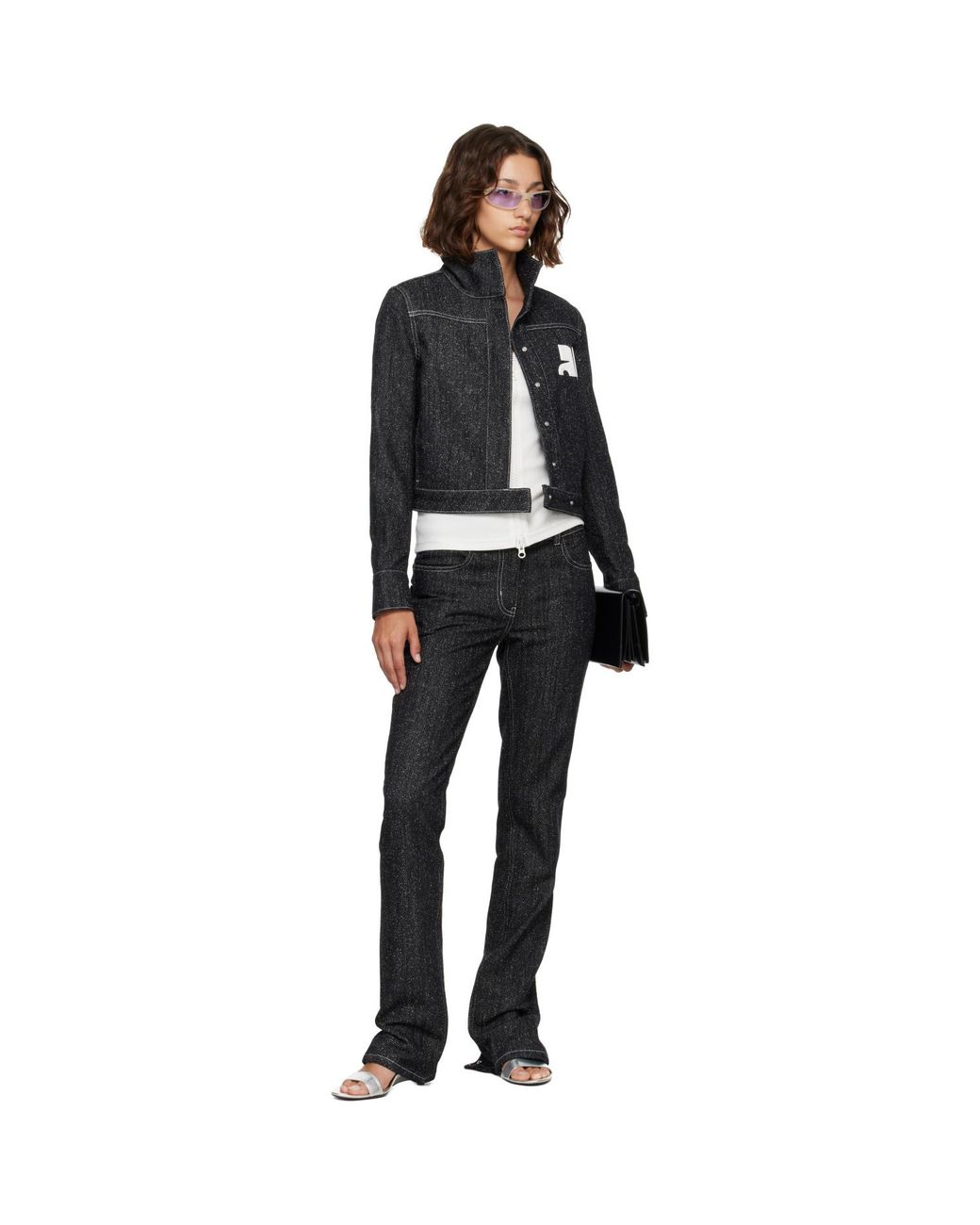 Courreges Black Denim Tweed Jacket