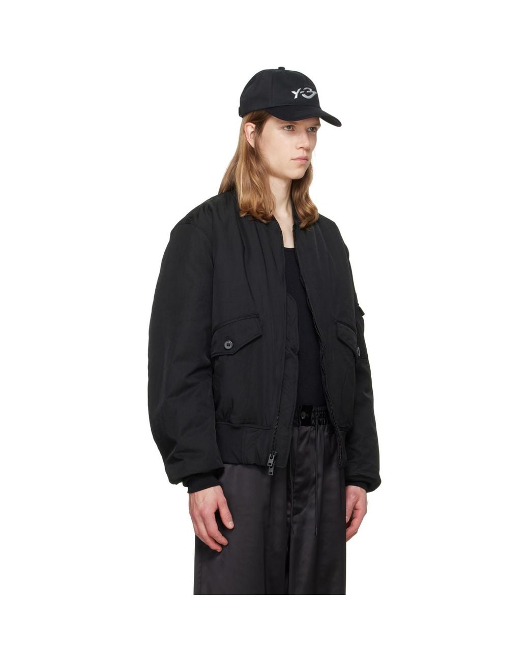Y-3 Black Cargo Bomber Jacket for men