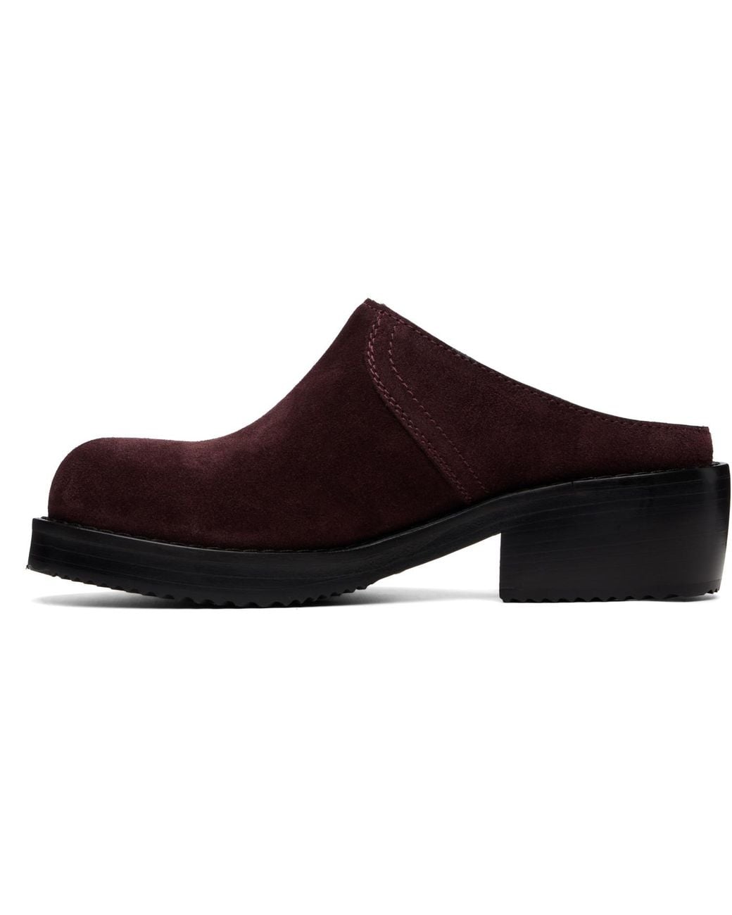Dries Van Noten Brown Burgundy Suede Workwear Mule Loafers