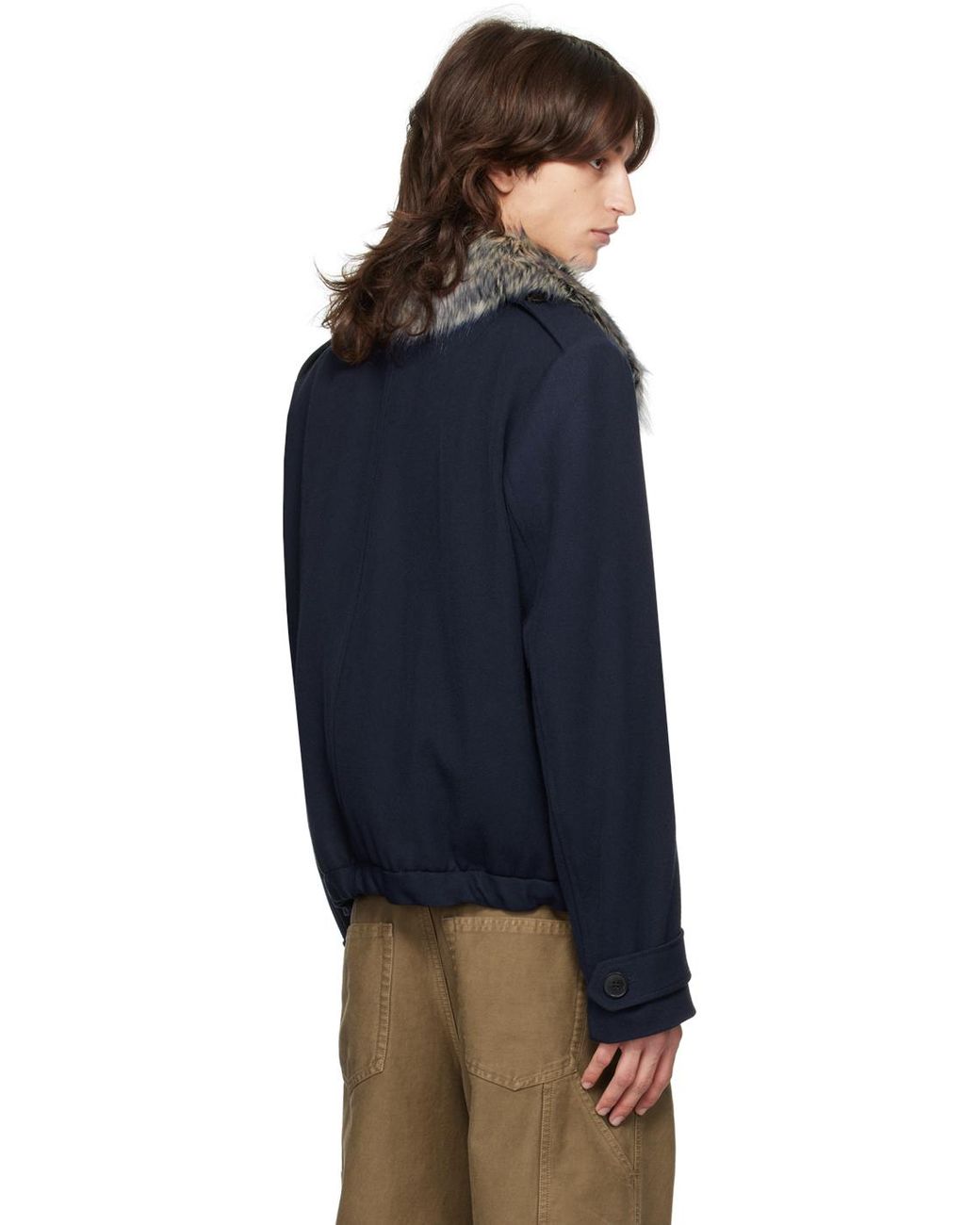 【大人気】DRIES VAN NOTEN ブルー ウール ベノ ジャケット メンズ Dries Van Noten ネイビー ウール ジャケット ブルー | Lyst