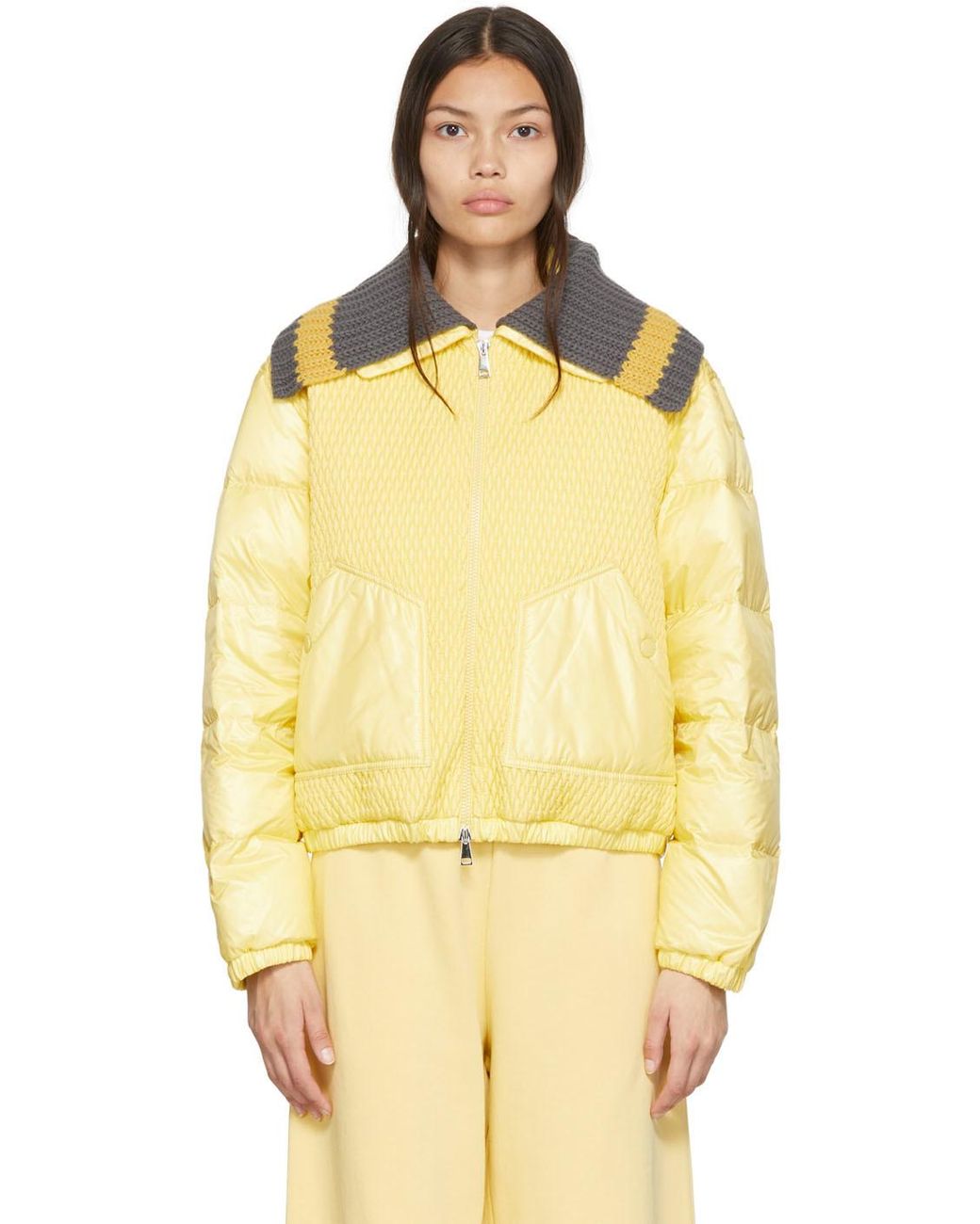 Moncler Apront Down Jacket in Yellow | Lyst