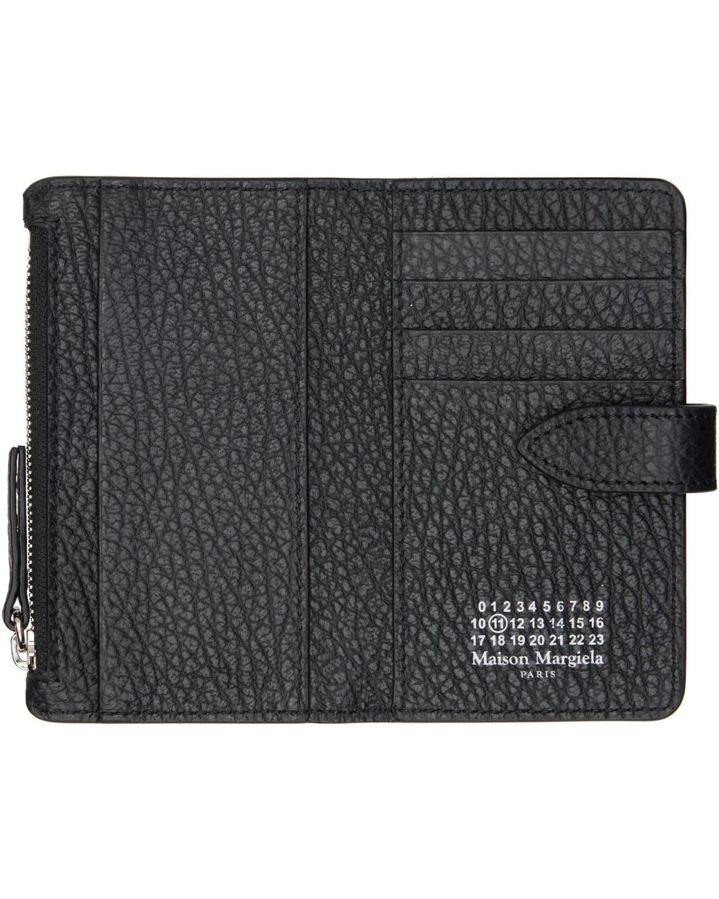Maison Margiela Gray Four Stitches Zip Card Holder for men