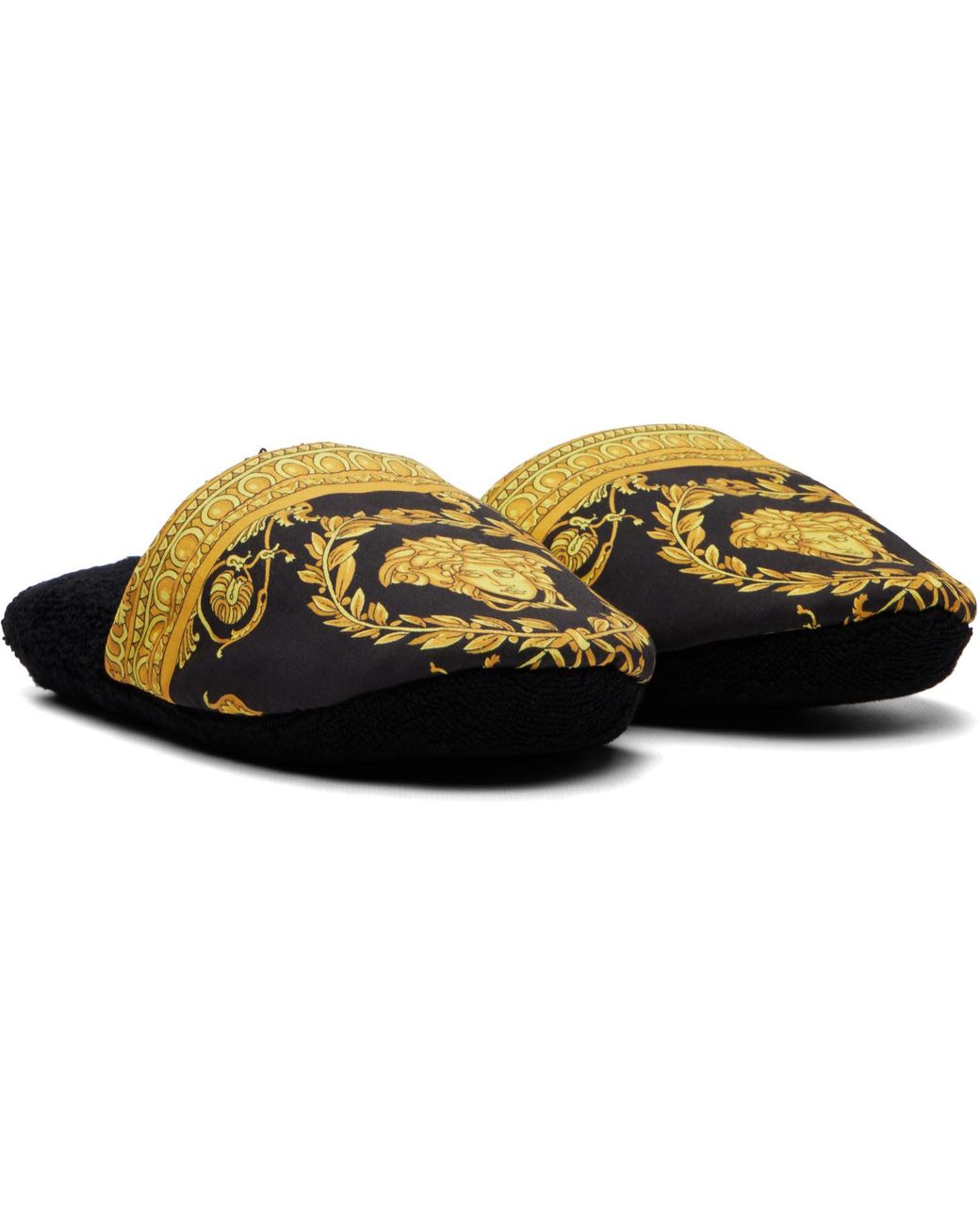 Versace Black 'I Heart Baroque' Slippers for men