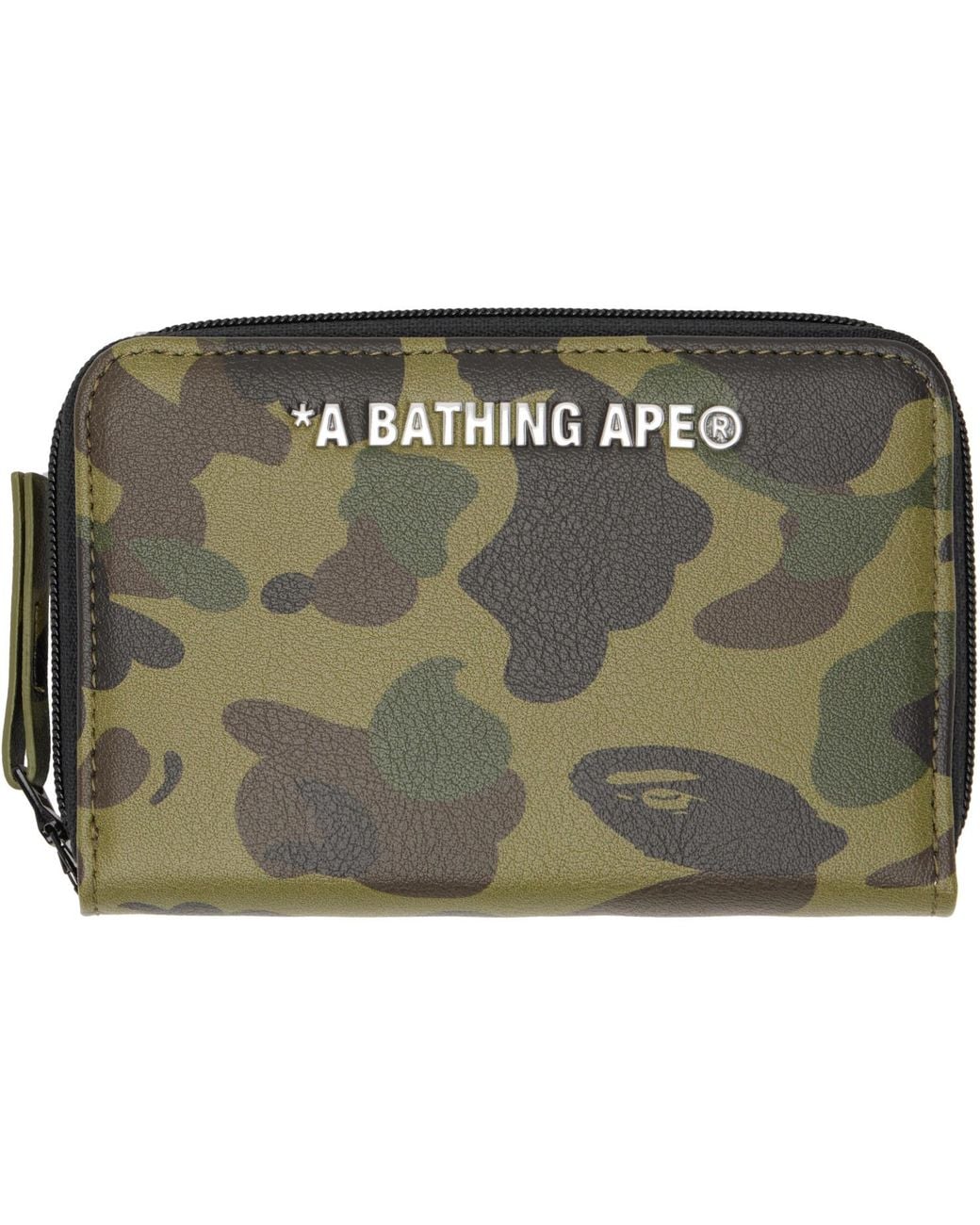 A Bathing Ape Green Khaki 1St Camo Wallet for men