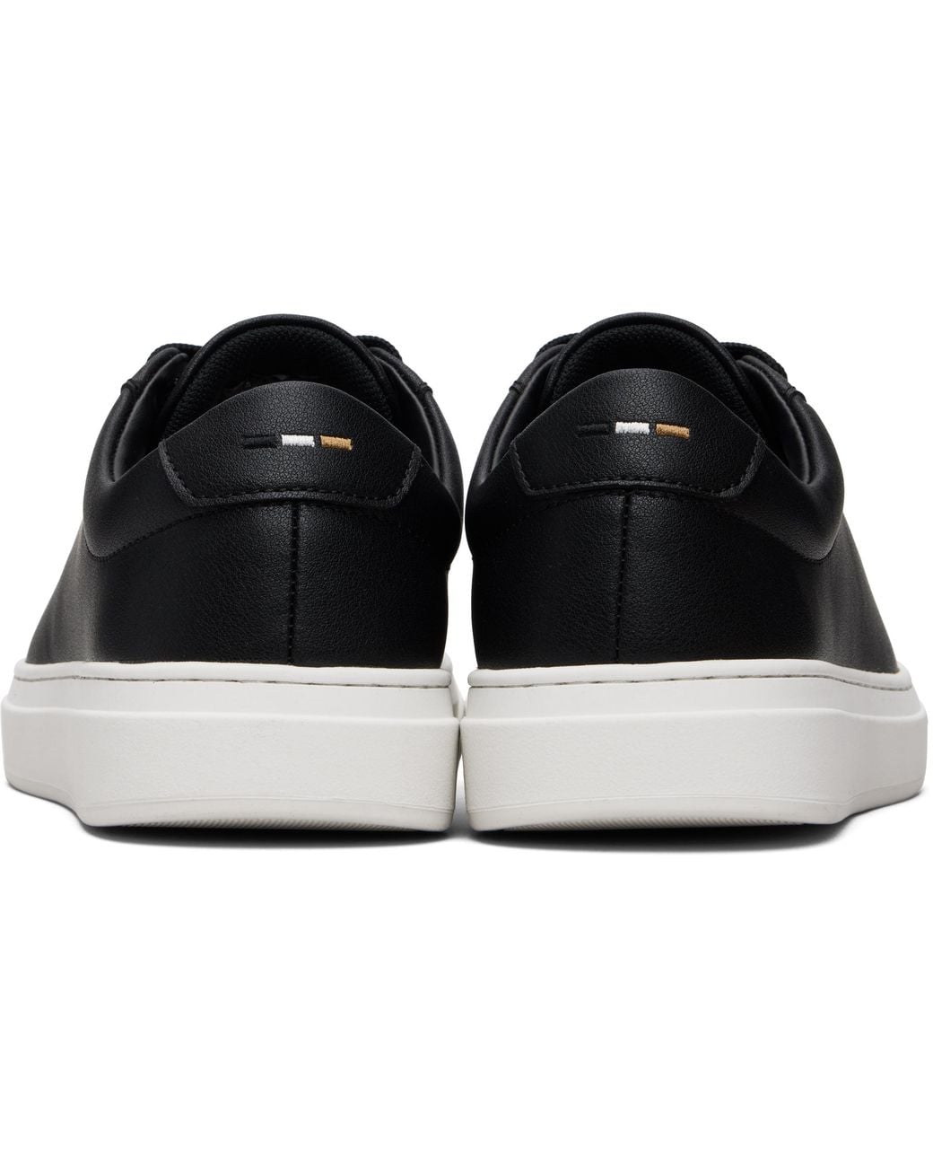 Boss Black Leather Logo Sneakers for men