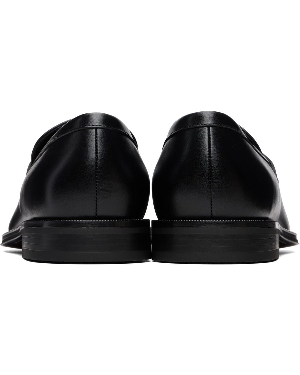 Boss Black Double B Monogram Trim Leather Loafers for men