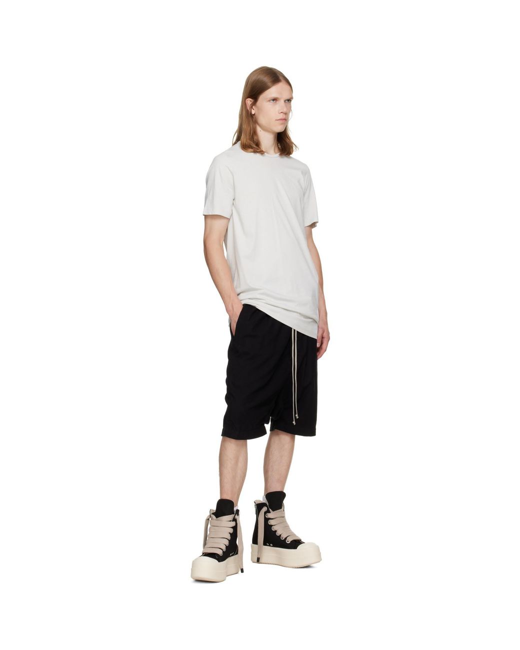 Rick Owens Black Tower Drawstring Pods Shorts for men