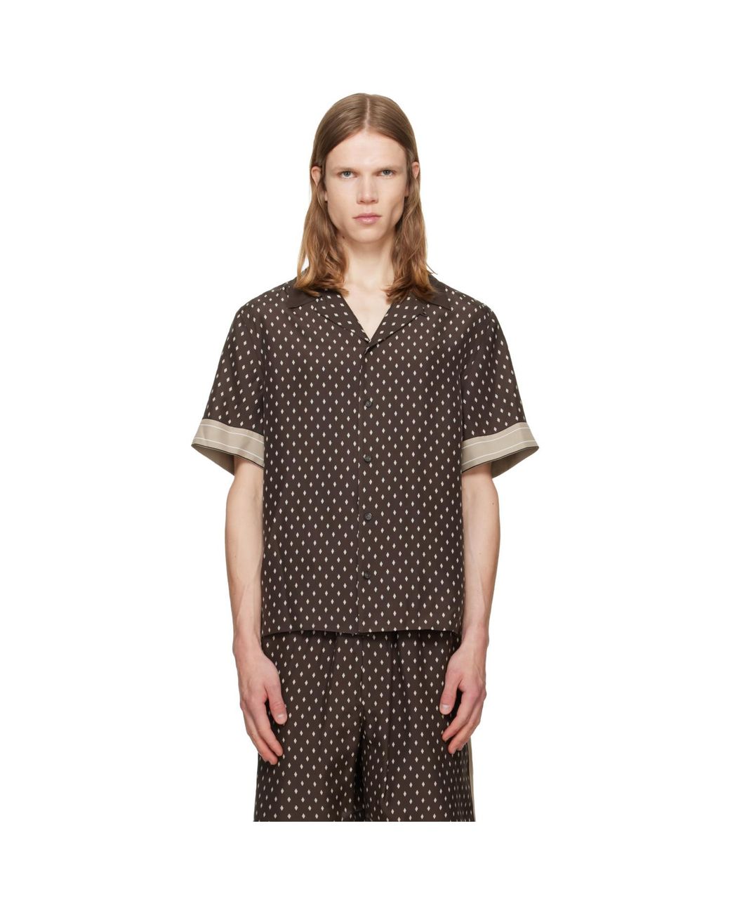 Ferragamo Brown Habotai Silk Shirt for men