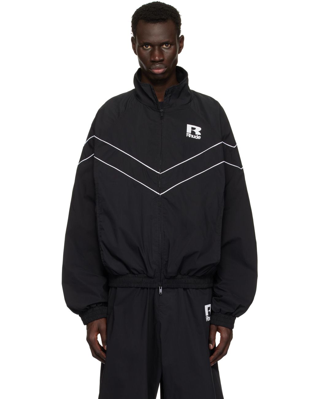 ◆AAKAM◆ Raglan Piping Jacket Black Rhude Piping Raglan Track Jacket | Saks Fifth Avenue